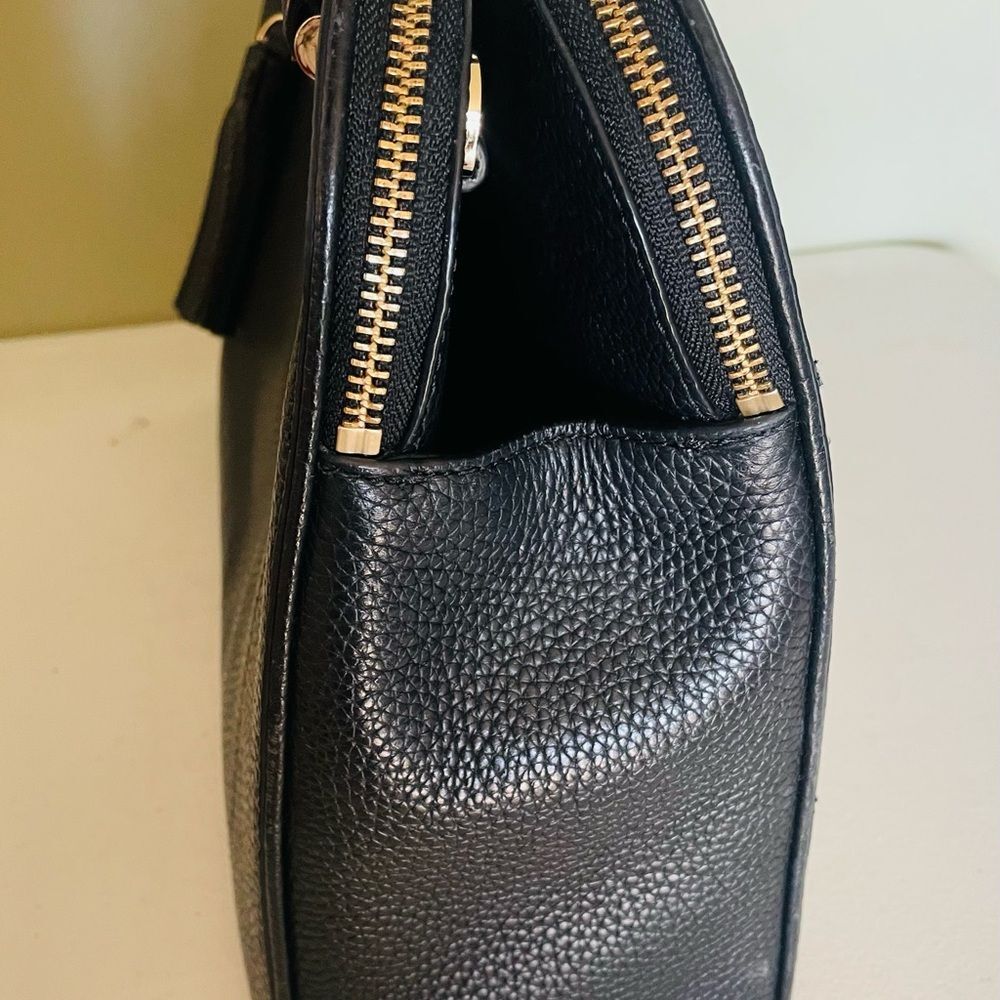 Kate Spade Black Leather Kalen Chester Street Satchel purse bag w strap EUC - Picture 5 of 9